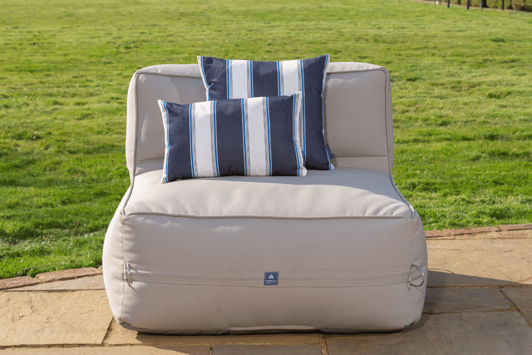 Luxury Outdoor Cushion in Summer Stripe - Navy - armadillosun