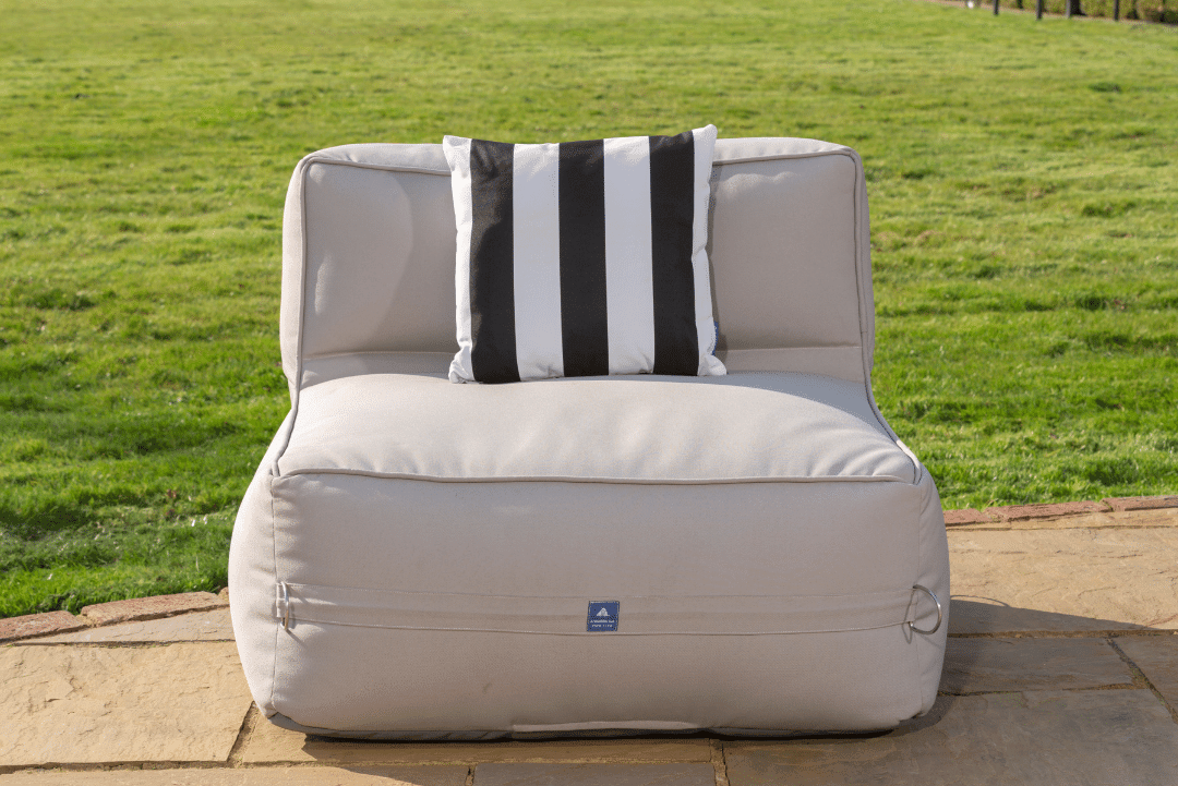 Luxury Garden Cushion in Black & White Stripe - armadillosun