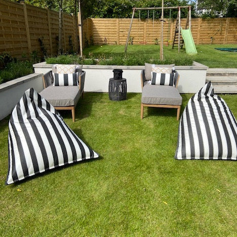 Bean Bag Chair - Candy Stripe Black