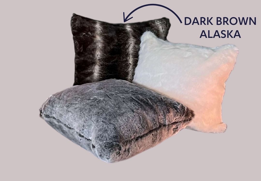 Faux Fur Cushion Cover - Dark Brown Alaska