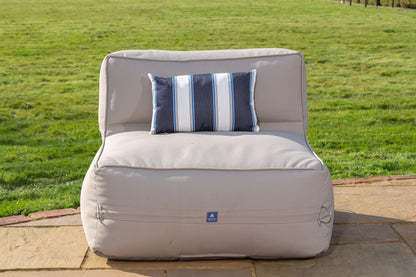 Luxury Outdoor Cushion in Summer Stripe - Navy - armadillosun