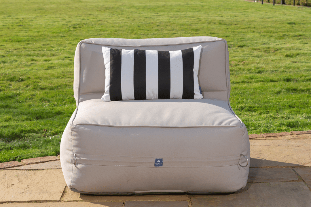 Luxury Garden Cushion in Black &amp; White Stripe - armadillosun