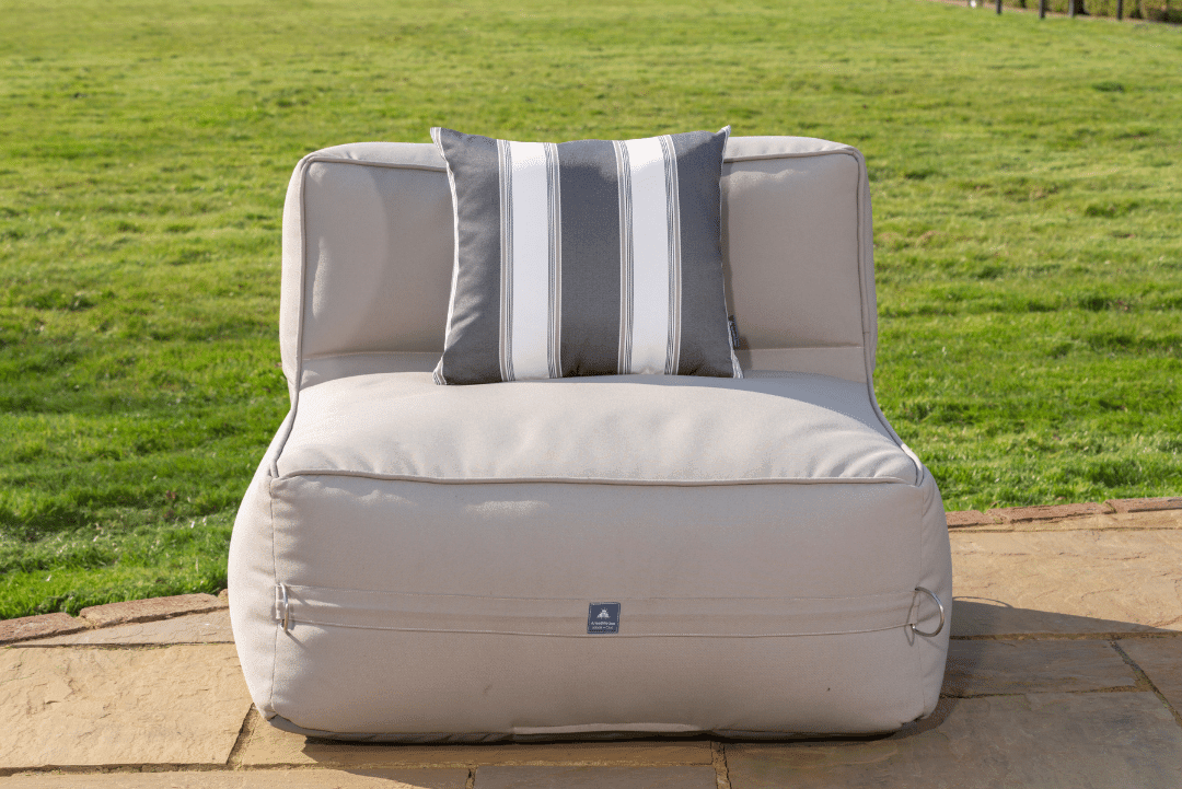 Luxury Outdoor Cushion in Summer Stripe Grey