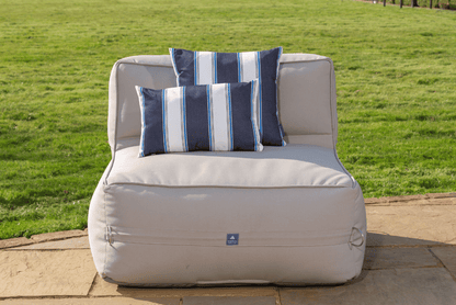 Luxury Outdoor Cushion in Summer Stripe - Navy - armadillosun