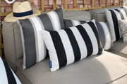 Luxury Garden Cushion in Candy Stripe Black