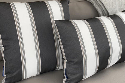 Luxury Outdoor Cushion in Summer Stripe Grey - armadillosun