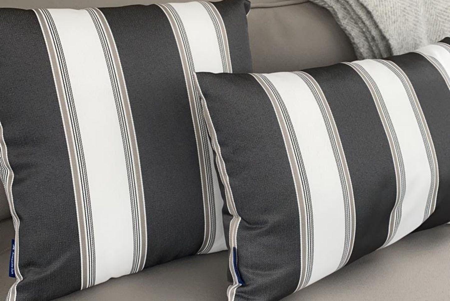 Luxury Outdoor Cushion in Summer Stripe Grey